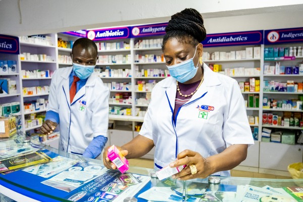 Owner and pharmacist (r) and pharmacist (l) in D-Hub Pharmacy_Lagos Nigeria